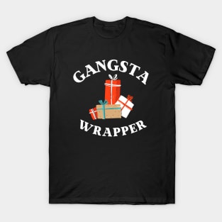 Gangsta Wrapper, Funny Christmas holiday pun T-Shirt